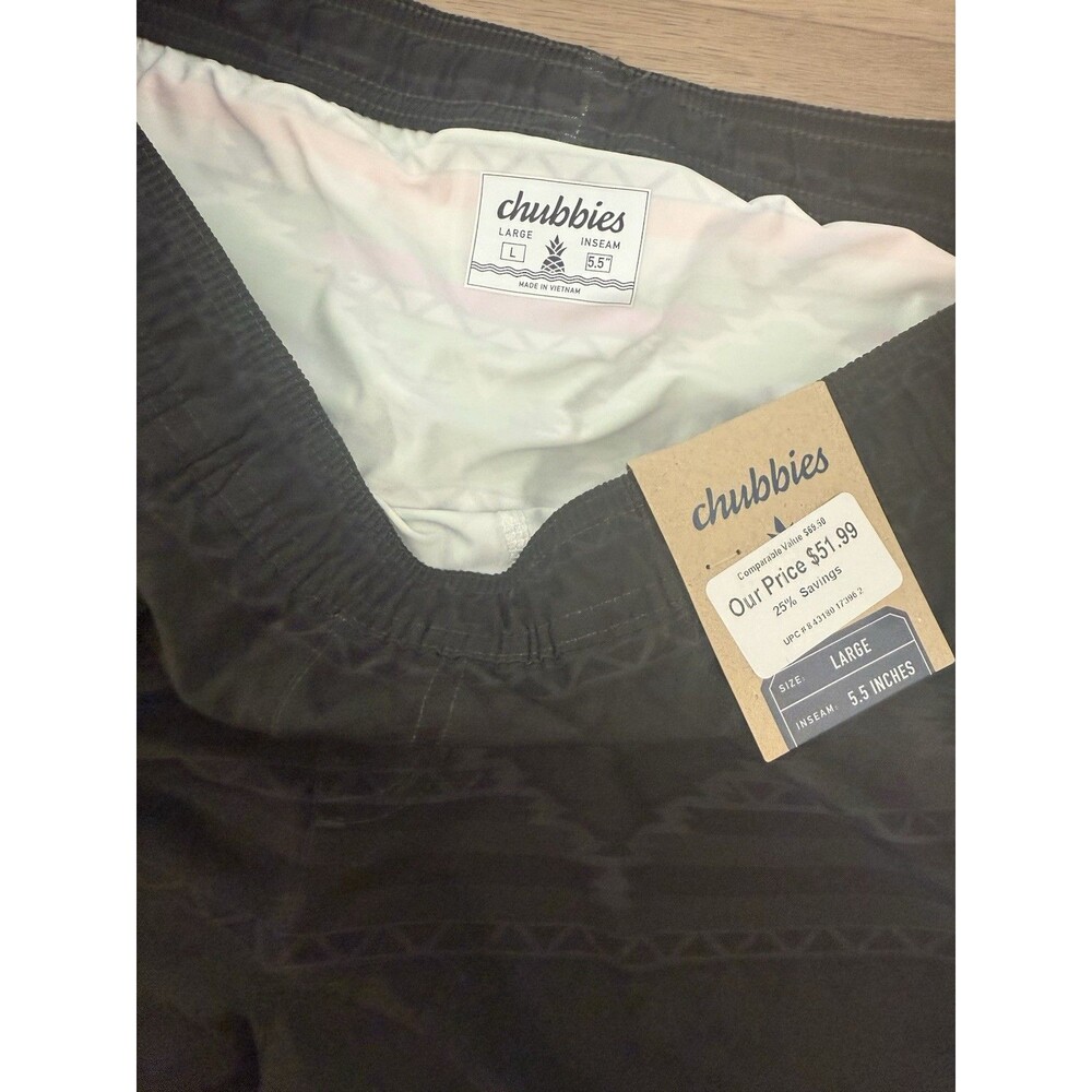 NWT Chubbies The Quests 5.5" Athlounger Shorts Aztec Black L Compression Inner - Picture 2 of 5